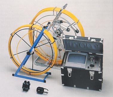 rohrkamera modell 47s hohlraumkamera inspektion rohr leitung kamerakopf schwenkbar mini komplett Mini-Rohrkameras (Hohlraumkameras): Rohrkamera Modell 47 S mit Haspeln, Steuereinheit, Anschlagschutz und Rollenschlitten